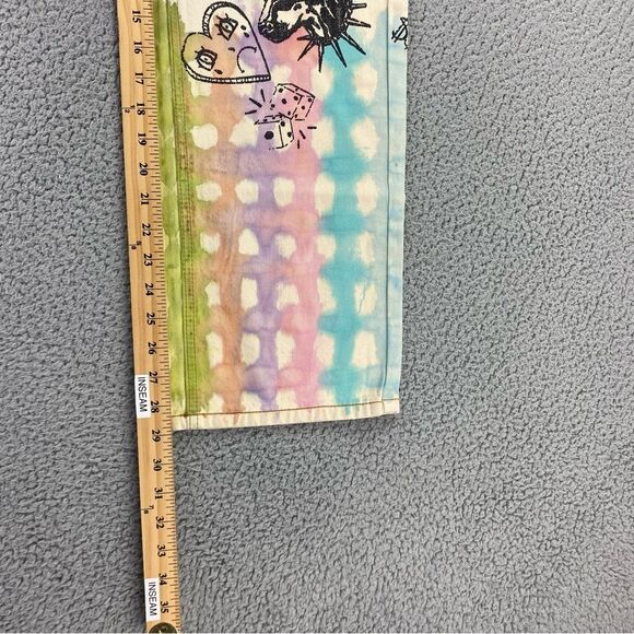 BDG Cowboy Straight Leg Tie-Dye Doodle Designs High Waisted Jeans | Size: 28 - Picture 13 of 16